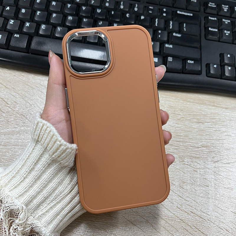 iPhone17 メタルフォトフレーム携帯電話ケース Apple 14 ソリッドカラーネットレッド 16 素材ケース 12 シリコン保護カバーに適しています。|undefined