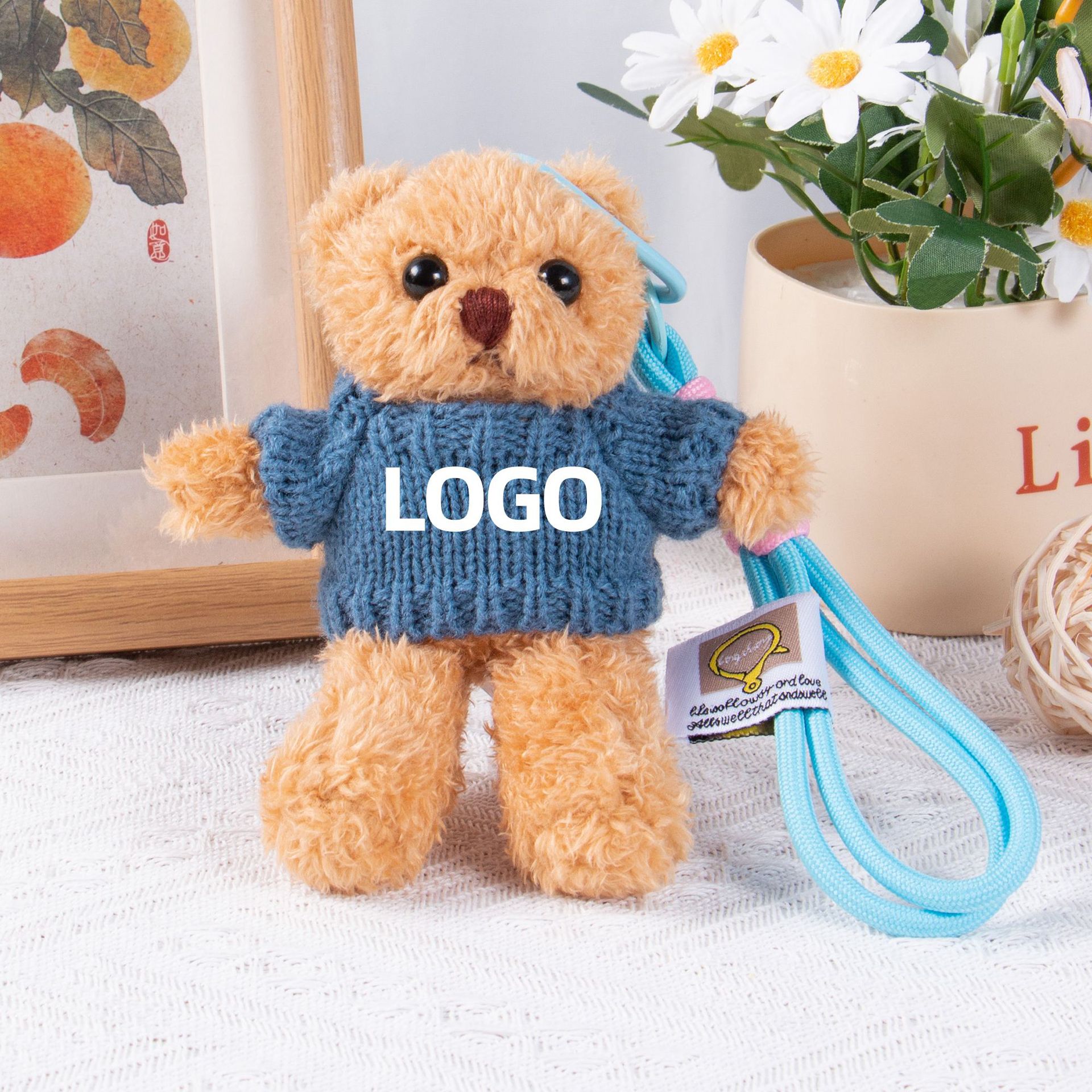 Teddy Bear Keychain Colgante Bolsa accesorios de ropa impresa LOGO vestido Teddy Teddy Doll juguetes de peluche