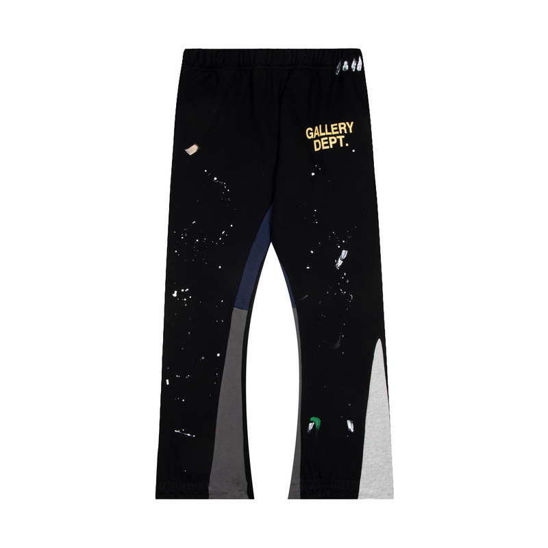 Orden exterior galería Departamento pintado a mano Splash-tinta costura cordón retro High Street casual sweatpants ligeramente estirar pantalones largos para hombres