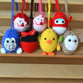 立夏蛋袋鸡蛋网端午节幼儿园宝宝礼物编织毛线卡通金鱼蛋兜成品