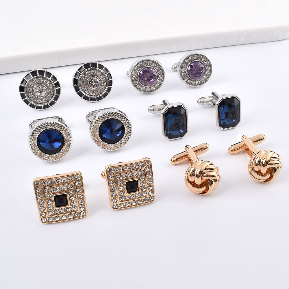 Fashion Creative Cross-Border European and American Men's Cufflinks Versatile Shirt French Cuff Buttons Amazon Best-Selling Suit Accessories