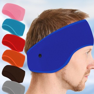 Ski Sports Windproof and Cold-Proof Headband, Outdoor Cycling Button Earmuffs, Autumn and Winter Fleece-Lined Thickened Warm Ear Protection Band