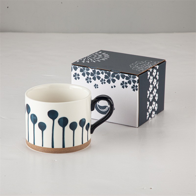 Tazas pintadas a mano retrógradas con mango tazas de marca personales tazas de agua regalos creativos tazas de cerámica café de desayuno regalos