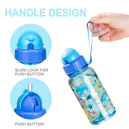 2025 Water Cup Cartoon Pattern Design Leak-Proof Portable Children's Water Cup for School Use