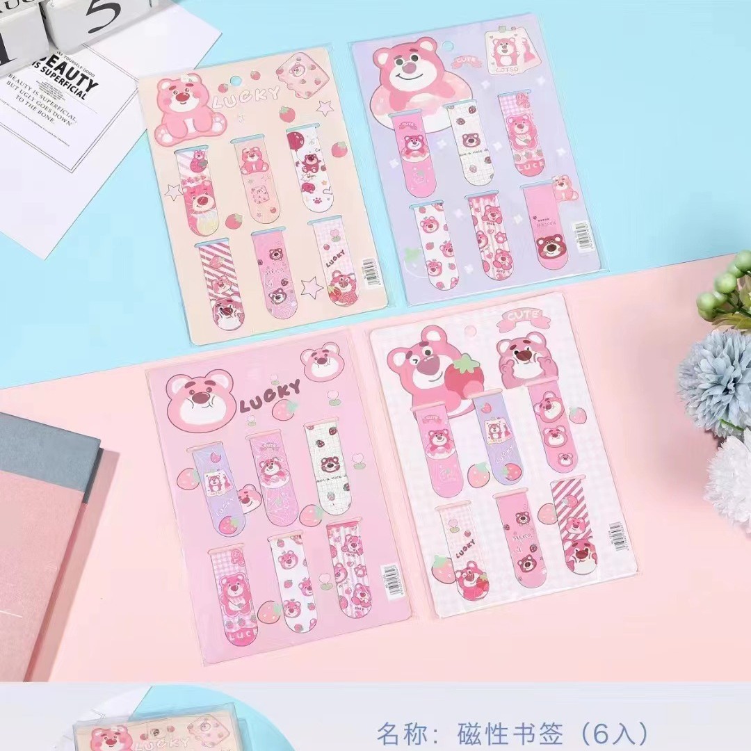 New bookmark [Strawberry Bear] 1 board 6 pieces