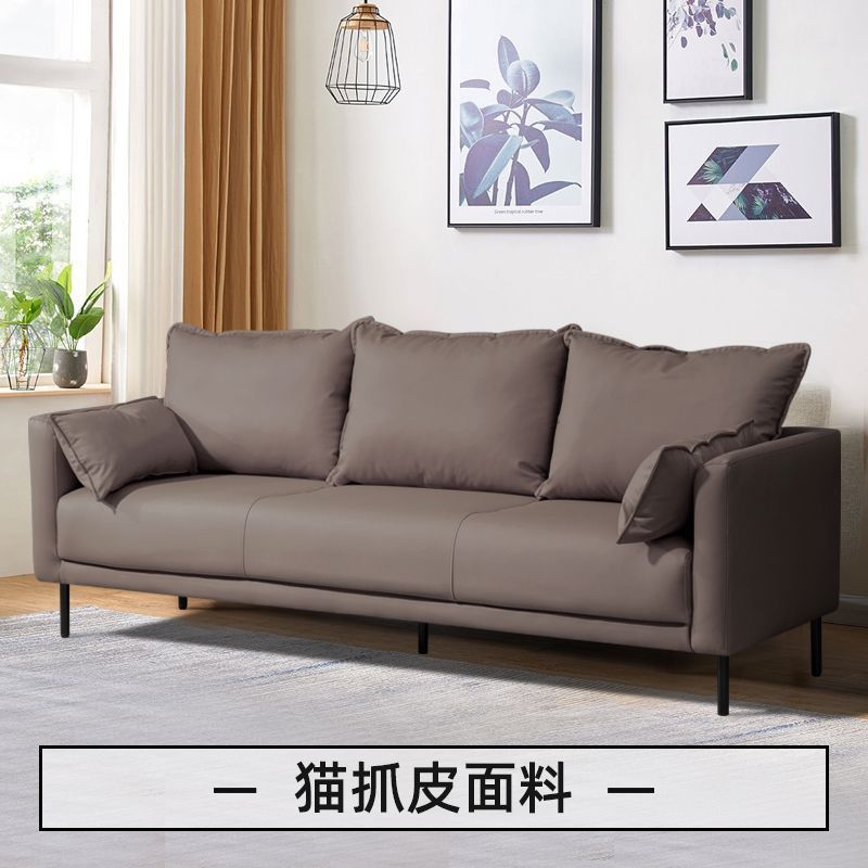 猫スクラッチレザーソファ 小さなリビングルーム シンプル 二人用 三人用 北欧 シンプル レンタルルーム 衣料品店 アパート オレンジ|undefined