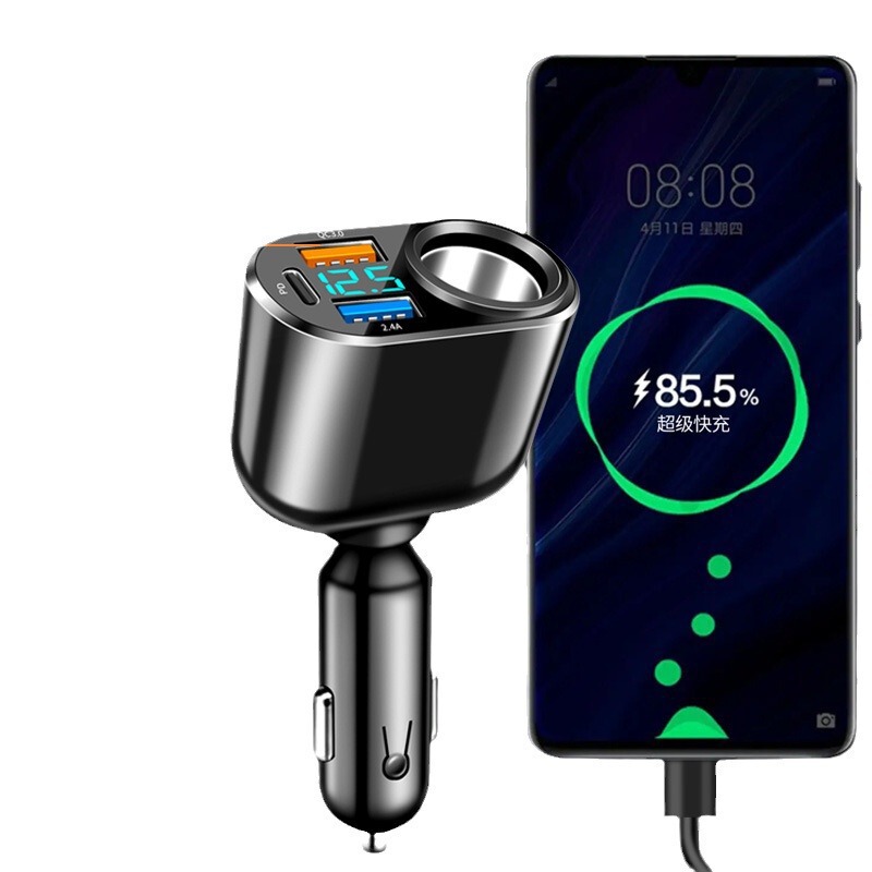 Car Charger Super Fast Charging Car Cigarette Lighter Splitter Multi-Purpose Converter High-Power Charging Head