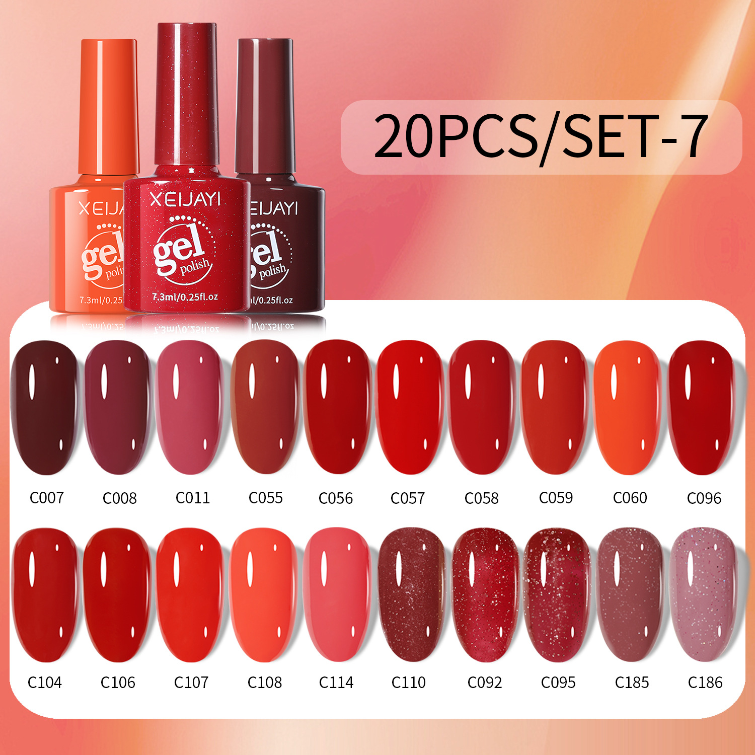 20 colors suit 7.3 Summer popular 20 Colors Nail Polish glue 2024 New phototherapy glue popular white manicure