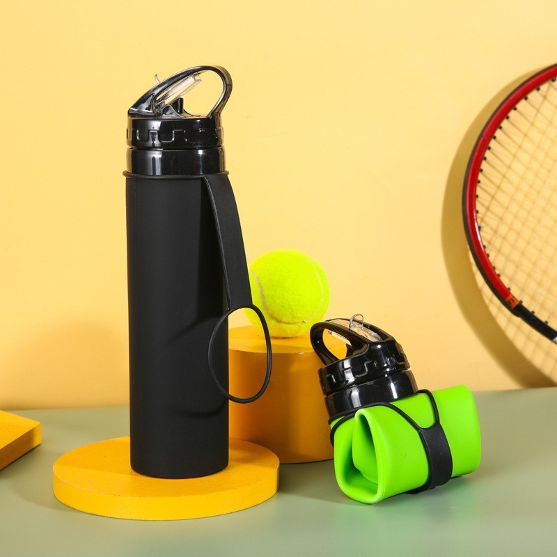 シリコン折りたたみ水筒屋外ランニングスポーツ水筒旅行純色携帯水コップwater bottle|undefined