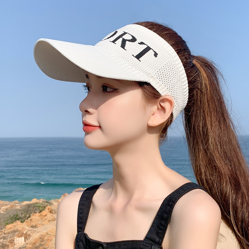 夏季大帽檐骑车防紫外线空顶防晒帽女uv太阳帽子遮阳帽遮脸运动帽|undefined