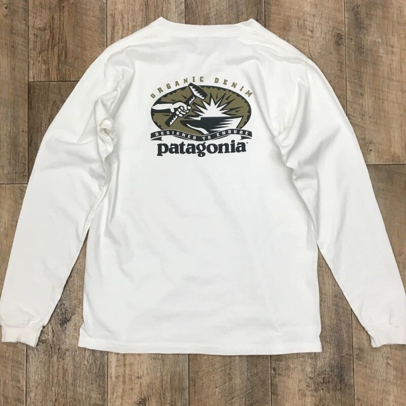 Patagonia Cross-Border Retro Simple American-Style All-Cotton Loose Round-Neck Pullover Mountain Couple T-Shirt Long