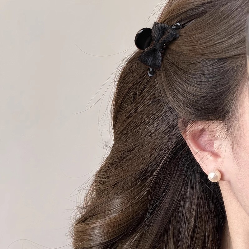 Single pack - black bow hair claw clip