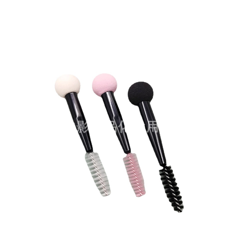 Esponja de doble cabeza cepillo de maquillaje ceja sello ceja polvo ceja líquido crema fácil ceja pestañas formación recubrimiento líquido cepillo