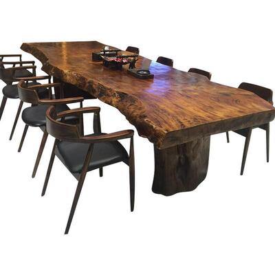 大板桌实木会议桌椅组合长条桌茶桌办公桌简约现代桌子洽谈原木长