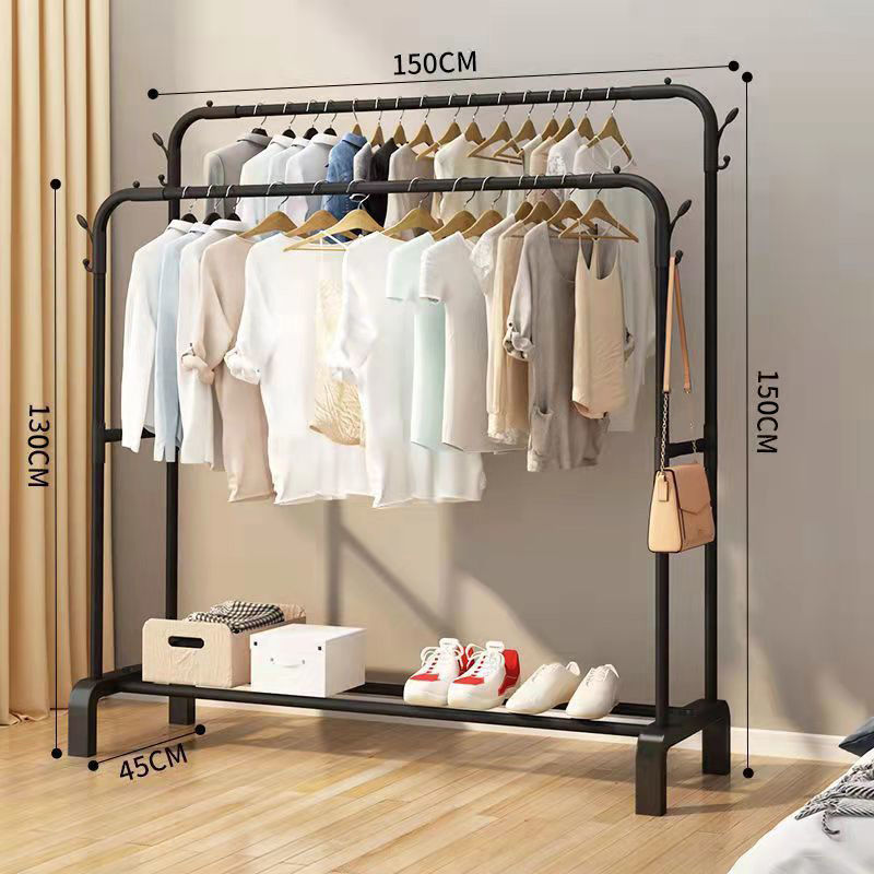 Tendedero piso dormitorio doméstico colgar ropa plegable de un solo poste dormitorio interior simple perchero de secado móvil