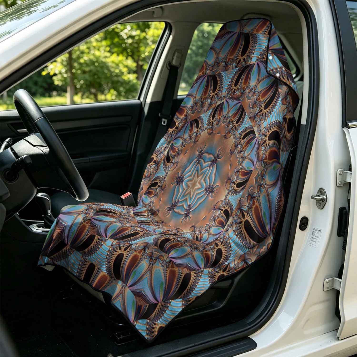 Geometric Bath Towel Car Seat Cover 2-in-1 Microfiber Outdoor Beach Car Dual-Use Universal Seat Cushion