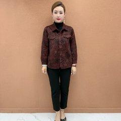 一件代发2025秋季新款爆款时尚洋气宽松显瘦气质百搭印花衬衫外套