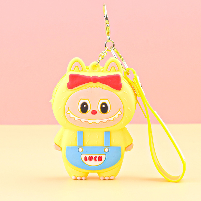 新しいラブブキーホルダーミニ財布漫画シリコン製小型財布イヤホンバッグ収納バッグ斜め掛けバッグ|undefined