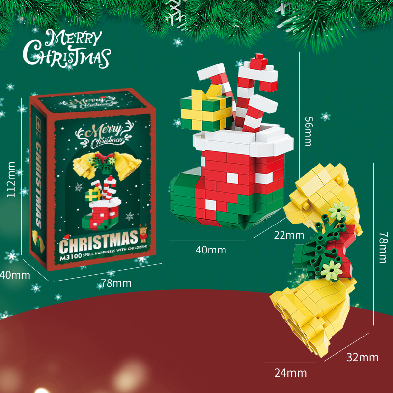 Juguetes de construcción de bloques de Navidad para niños ensamblaje puzzle Santa Claus muñeco de nieve decoraciones festivas regalos al por mayor image 10