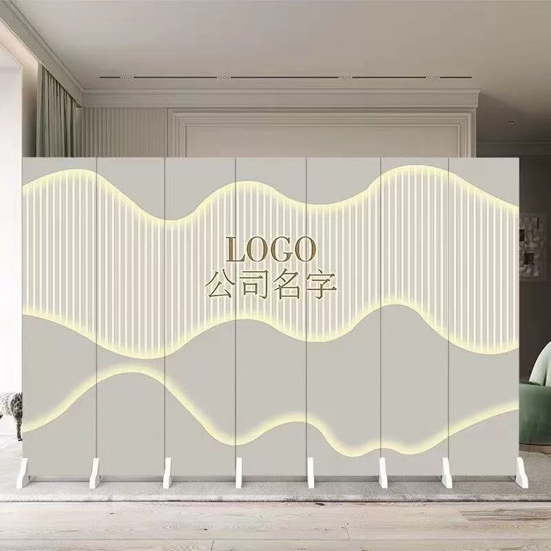 Modern Simple Screen Partition Living Room Company Hall Entrance Facing Door Office Mobile Folding Partition Screen
