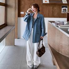 牛仔外套女秋装9728新款韩版2宽松复古55现货水洗蓝牛仔布