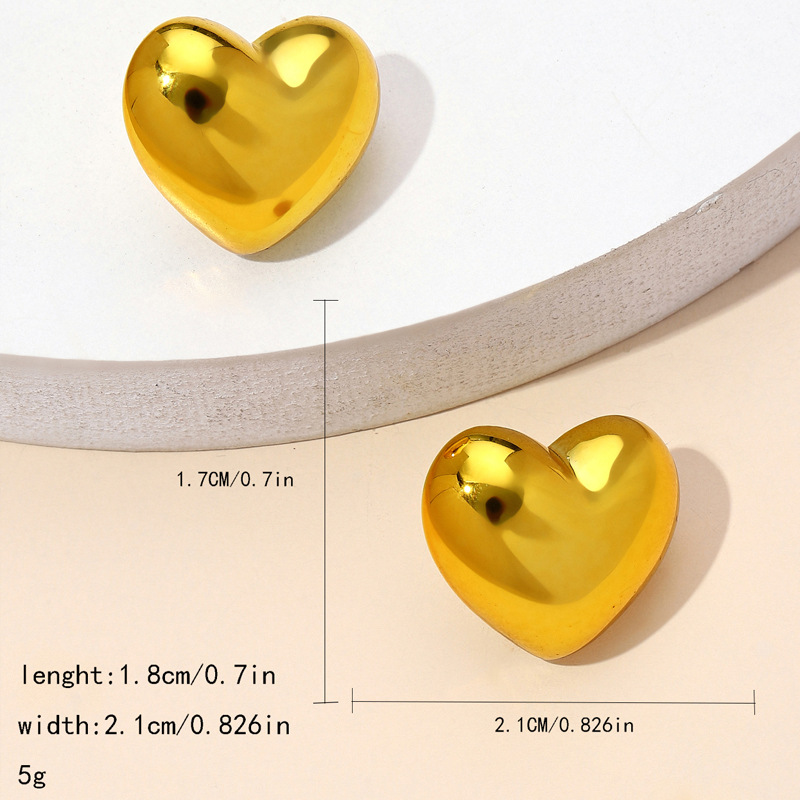 IG Style Cute Lady U Shape Round Heart Shape Arylic Stoving Varnish Women's Ear Studs 1 Pair display picture 2
