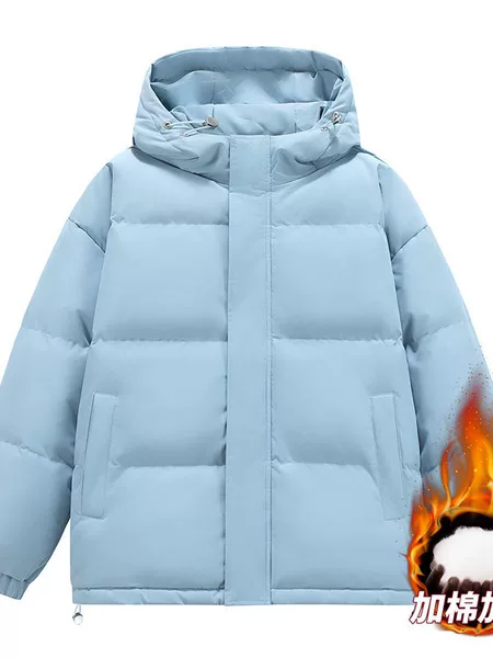Winter thickened cotton coat, Korean style, fleece-lined, Hong Kong style, loose and casual outerwear, unisex