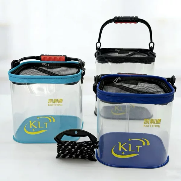 Fishing Water Bucket, Wild Fishing Live Fish Bucket, Lure Fishing Transparent Fish Bucket, Foldable Portable Fish Bucket, Outdoor Eva Fish Bucket