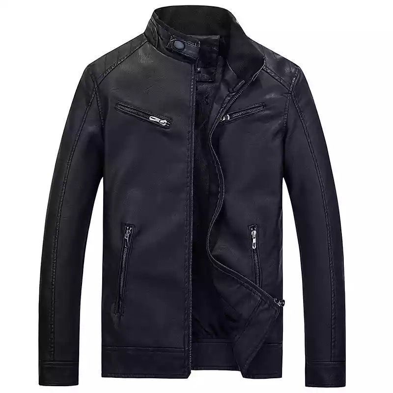 Abbigliamento maschile Abbigliamento in pelle per giovani uomini Moda Tempo libero Motociclista Abbigliamento in pelle PU Giacca in pelle sottile da uomo Cappotto da uomo Tendenza_voghion.com