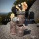Cross-border squirrel duck flowing water solar energy garden ornaments resin decorations duck flowing water design pastoral