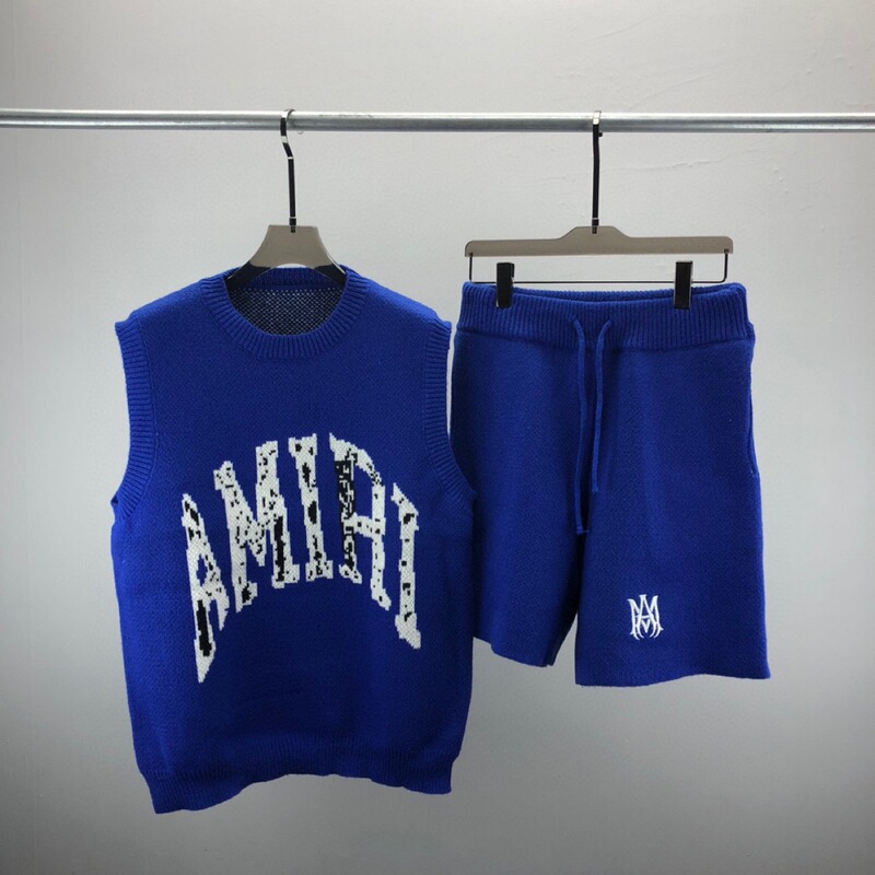 Fashion European am vest sweater suit chest jacquard pattern men's and women's same style in stock cross-border foreign trade European and American
