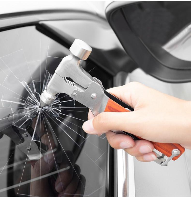Car Emergency Safety Tool, Cone-Shaped Multi-Functional Car Window-Breaking Safety Hammer, Fifteen-In-One Portable Tool