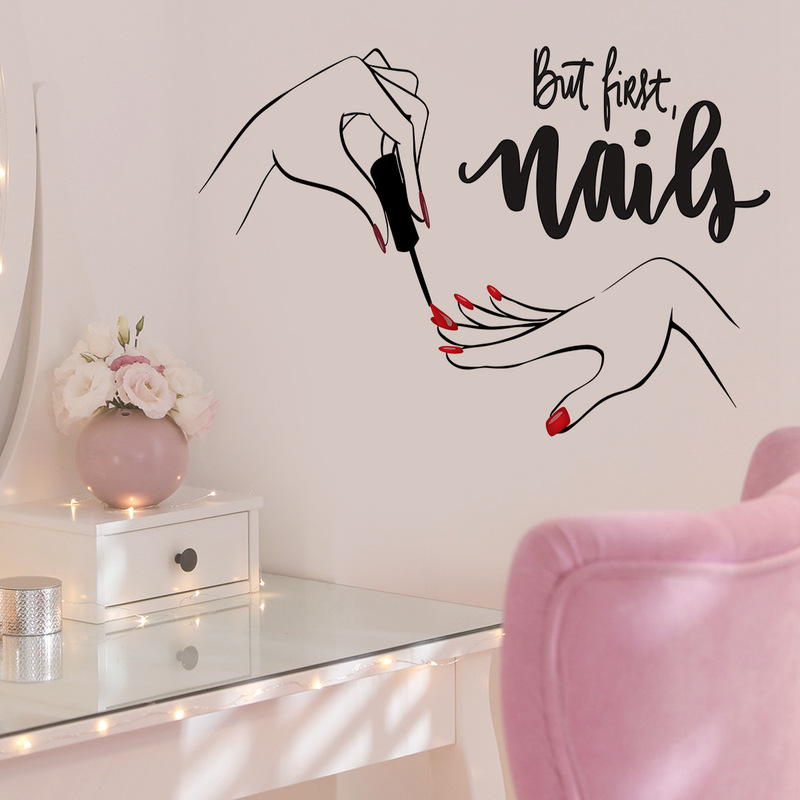 Art nail polish cartoon wall stickers bedroom living room studio background wall decoration self-adhesive stickers