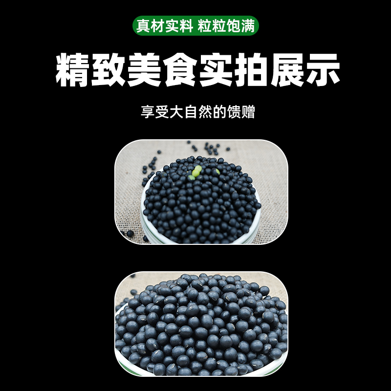 Northeast Black Beans with Green Cores, Specially Used for Making Soy Milk, Plump Grains, Whole Grains, Raw Green Core Black Beans, New Crop, Farm-Grown Coarse Grains