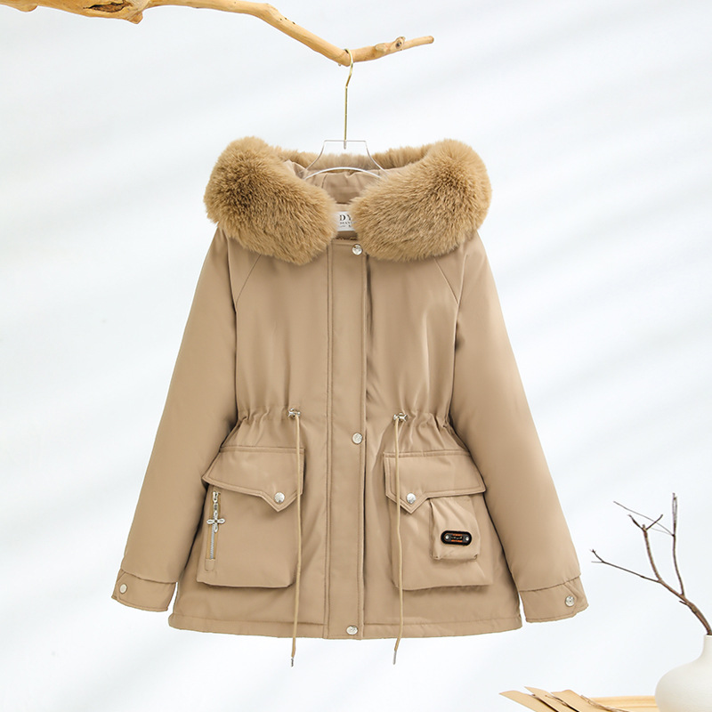 2024 nueva escuela de mujeres superando el corto invierno encapuchado ropa de algodón plumón más vello grueso calentamiento universal moda coreana image 6