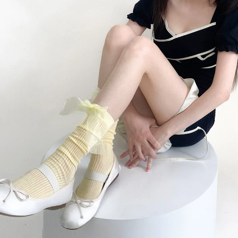 Summer cute socks with bow