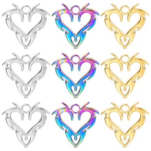 European and American Stainless Steel Dragon Love Jewelry Accessories Light Luxury Niche Accessories DIY Stainless Steel Necklace Vacuum 18k Electroplating