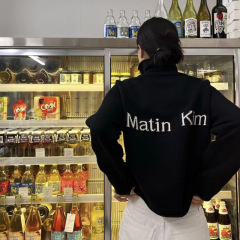 スポット韓国ニッチトレンディブランド Matinkim ハイネックジッパーニットジッパーカーディガンセーターカップルコート女性用