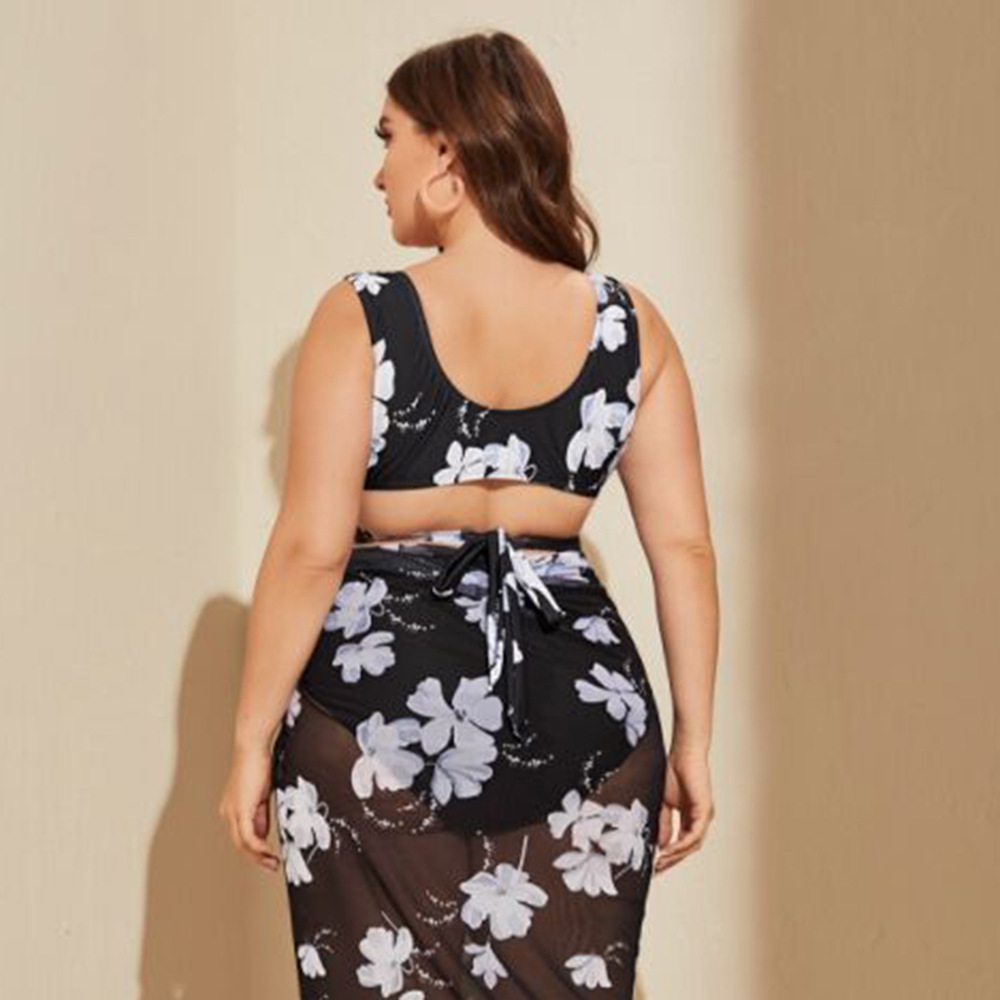Nylon Fabric Type Ditsy Floral Plus Size Swimwear