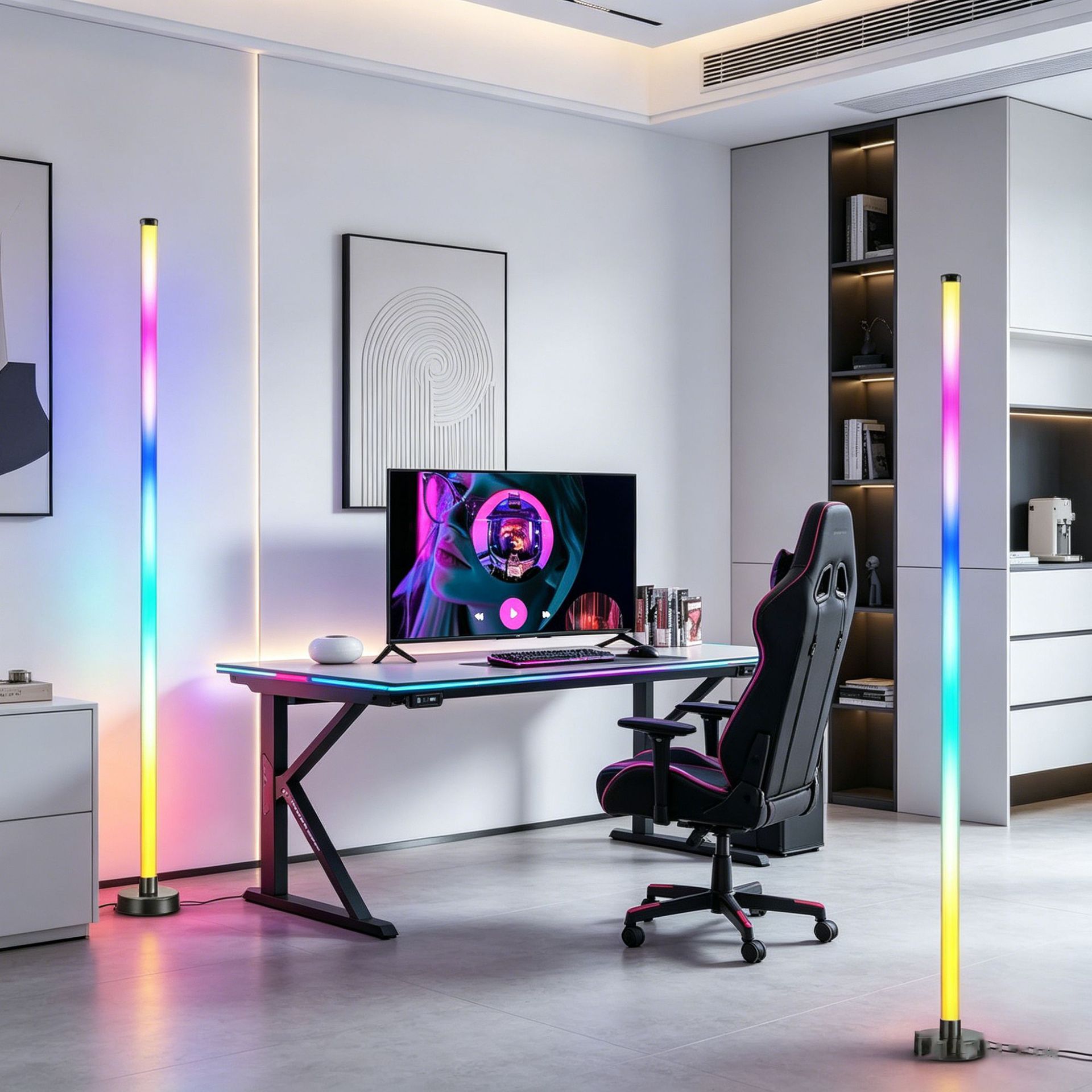 Moderno estilo minimalista pieza de suelo luz de atmósfera 5050rgb iluminación control remoto LED luz de atmósfera luz de suelo