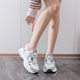 Four Seasons New Style Breathable Mesh sneaker Girl's Korean Style Thick-soled Torre Shoes Outdoor Casual Running Shoes