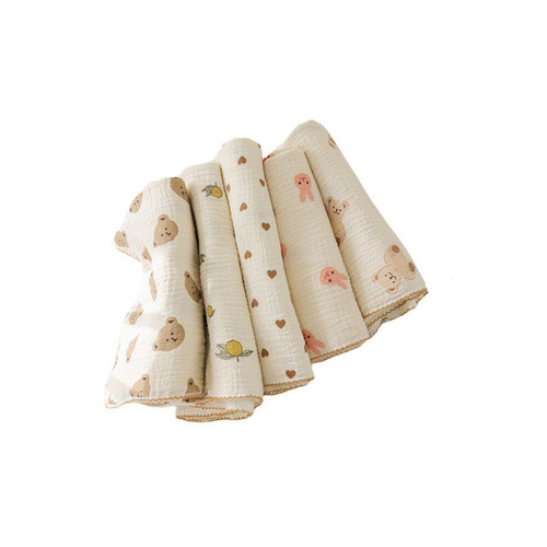 Summer double-layer four-layer gauze newborn pack single air-conditioned room baby blanket baby outdoor cartoon infant children blanket