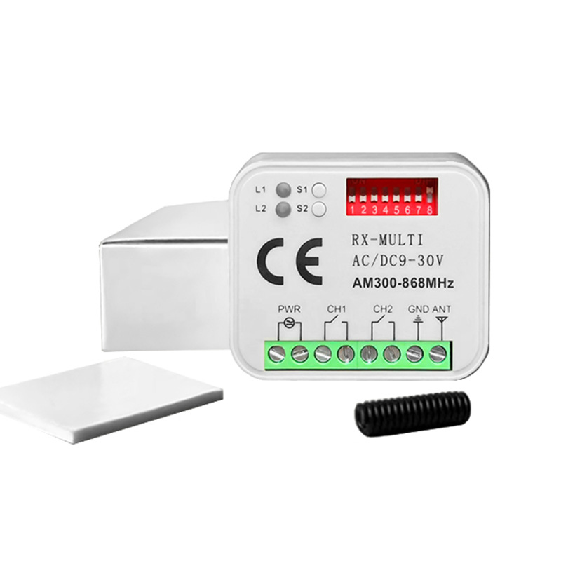 跨境300-900M多频万能遥控器接收器 通用车库门接收器两通道控制