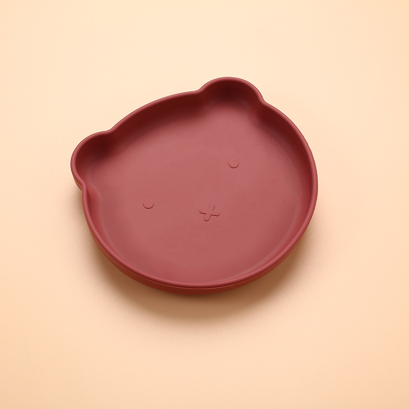 곰 접시 (벽돌 빨강)