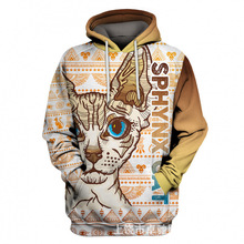 跨境外贸3D数码印花套头衫欧美骷髅大码男士卫衣连帽卫衣