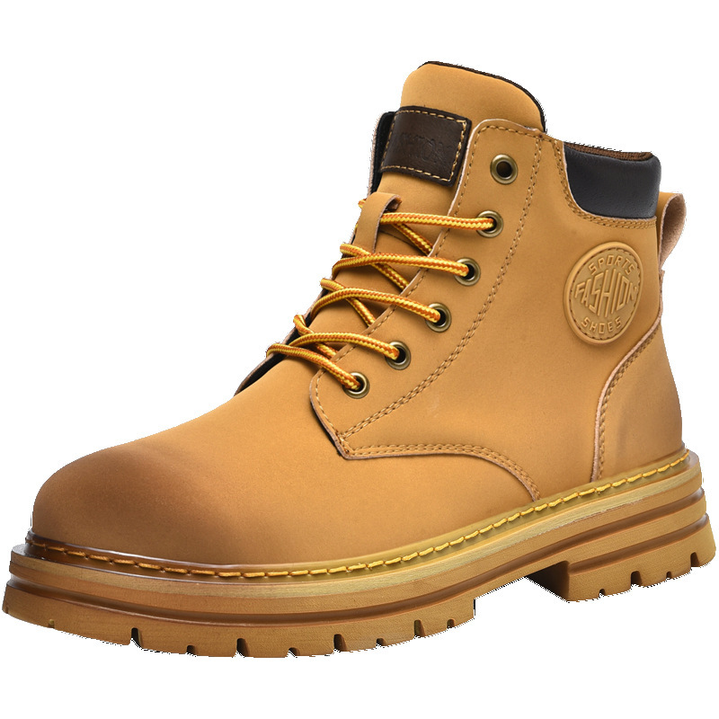 Martin botas de ruibarbo botas para hombres 2025 nuevo cuero con suela gruesa botas de trabajo casuales de altura resistente al desgaste impermeable botas de trabajo image 5