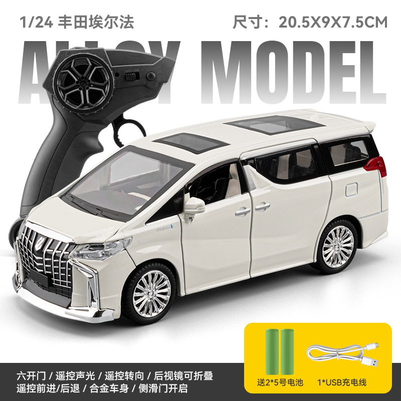 Auténtico autorizado 1: 24 modelo de automóvil de aleación Toyota Alfa control remoto dirección sonora y luz sonido regalo de Año Nuevo para niños
