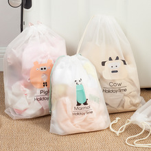 透明旅行束口濕衣服毛巾玩具收納袋子抽繩幼兒園臟衣兒童裝防水包