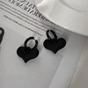 Matte pendant heart-shaped, retro design trend earrings, European style, bright catchy style