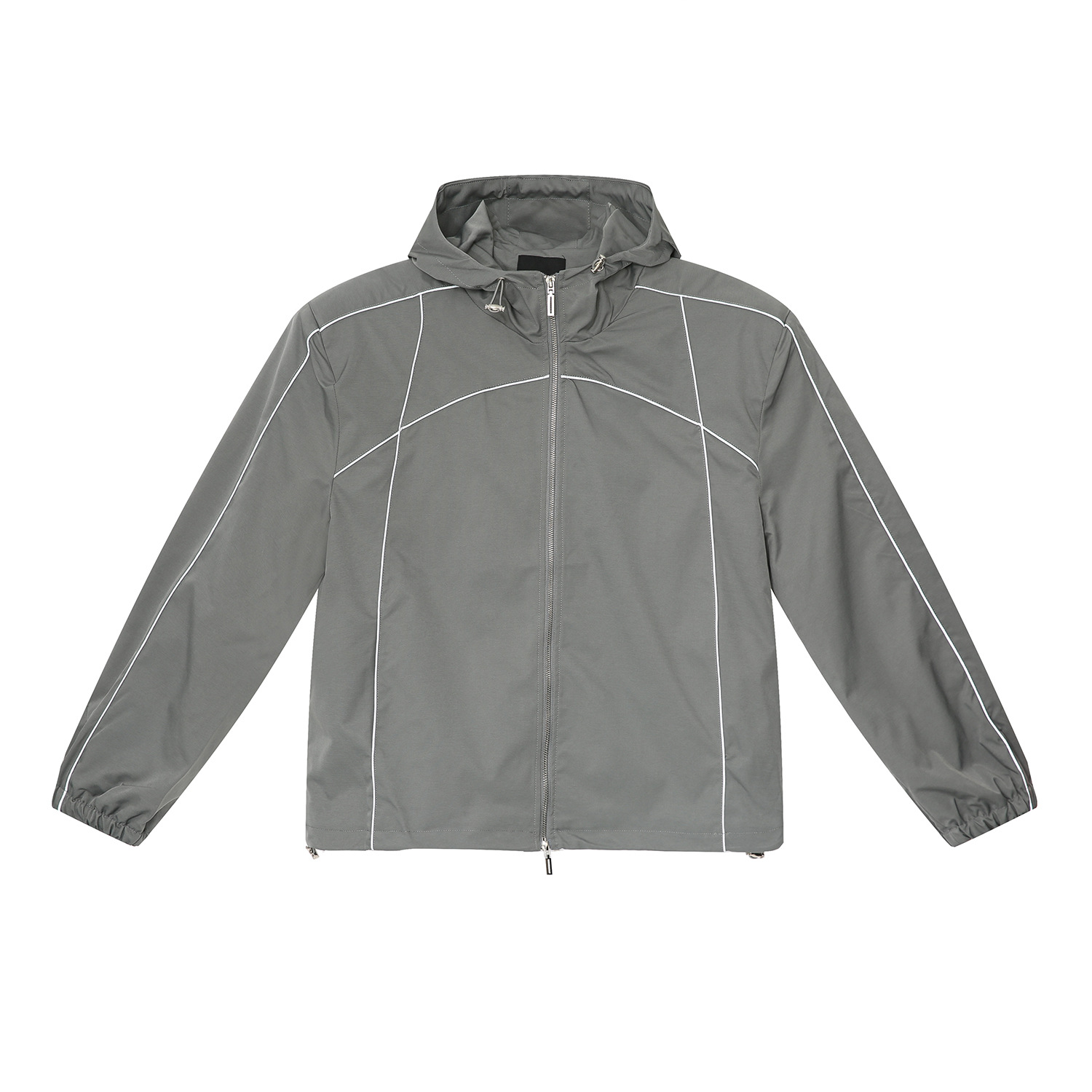 Mtlclothes ropa de Hombre | 2024 primavera nuevo nicho diseño línea brillante reflectante chaqueta con capucha traje moda